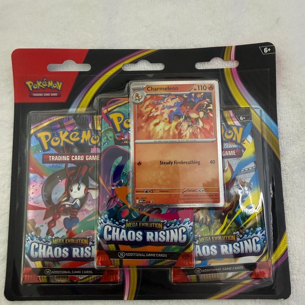 Pokemon TCG ME04 Chaos‎ Rising 3 Pack Booster Blister W/ Charmeleon Promo Sealed